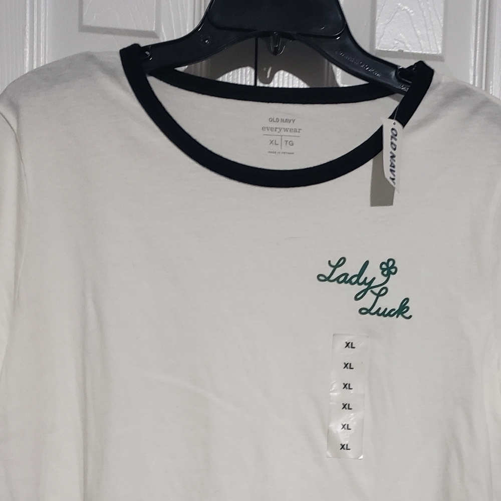 NWT 🍀 "Lady Luck" Ringer Tee
